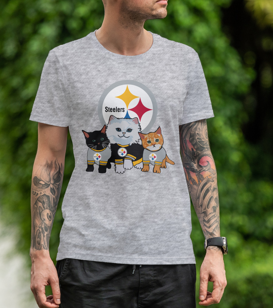 Pittsburgh Steelers Cats Trio With Team T-Shirt