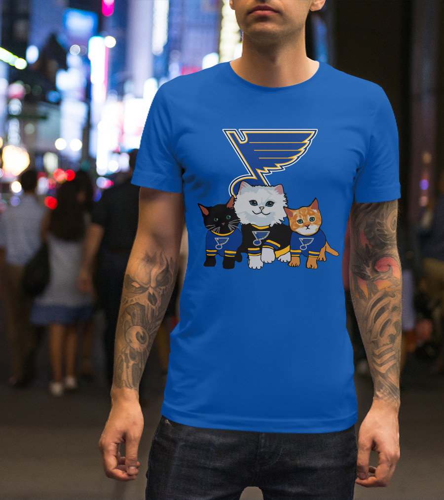 St Louis Blues Cats In Team Jerseys T-Shirt