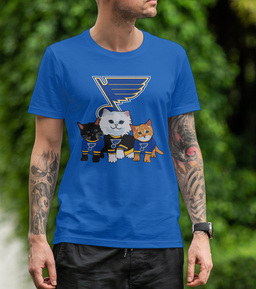St Louis Blues Cats In Team Jerseys T-Shirt