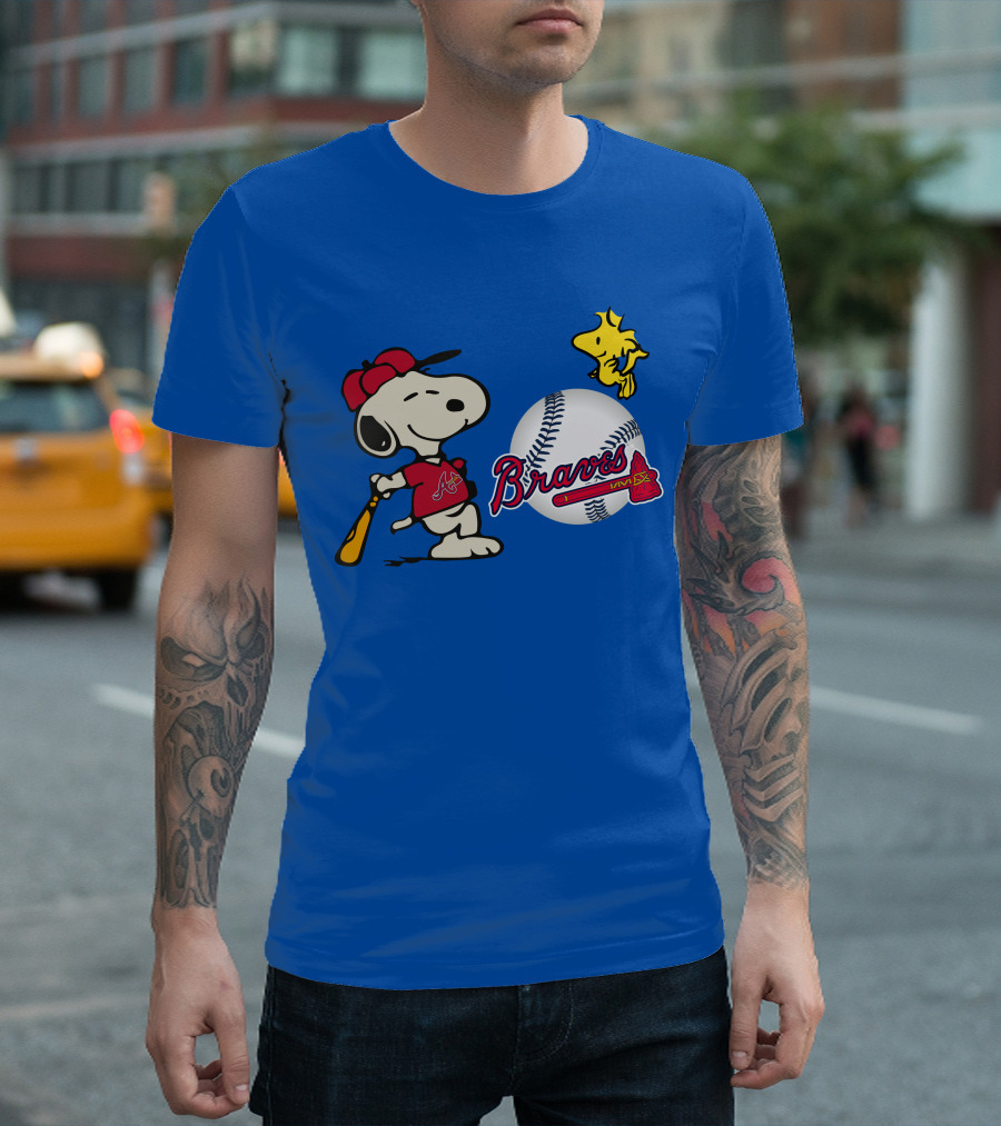 Braves Snoopy Woodstock Baseball Atlanta Peanuts T-Shirt