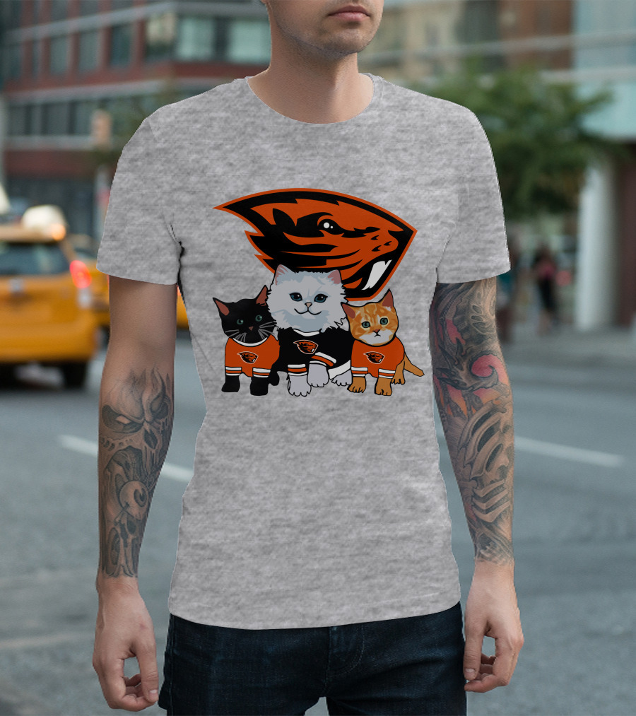 Oregon State Beavers Cats in Team Jerseys T-Shirt