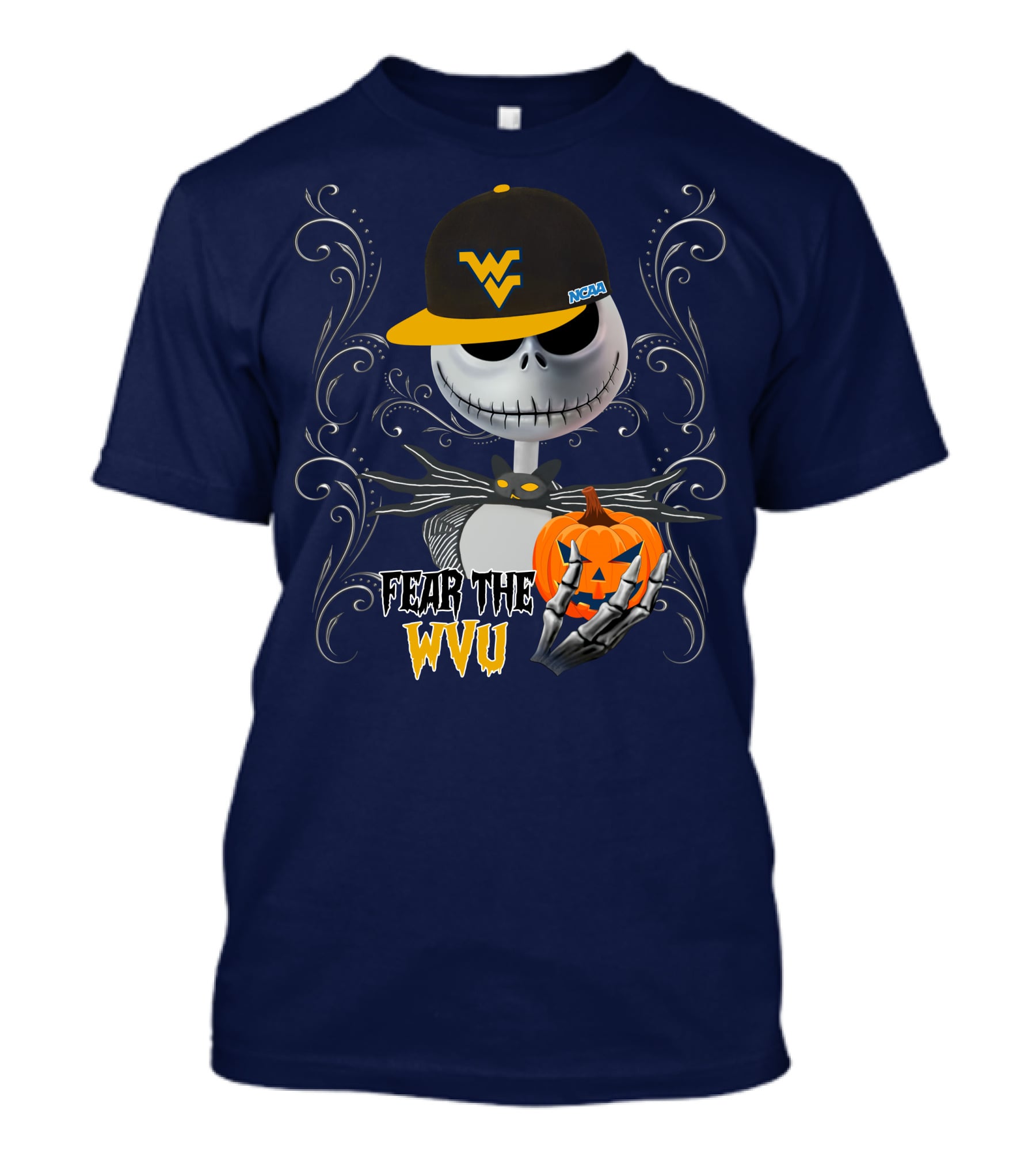 Fear The WVU Mountaineers Halloween Jack Skellington T-Shirt