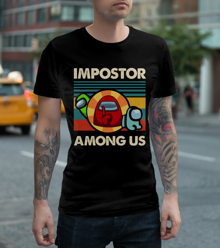 IMPOSTOR AMONG US Retro Crewmates T-Shirt