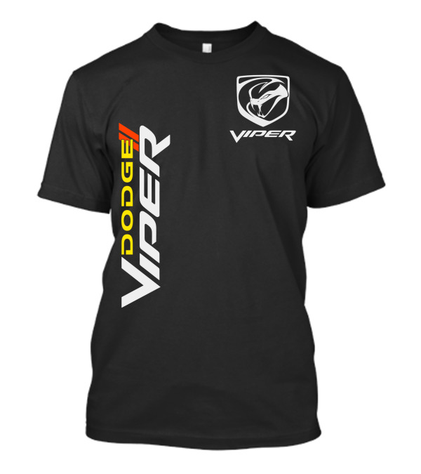 Dodge Viper Vertical Logo And Iconic Snake Emblem T-Shirt