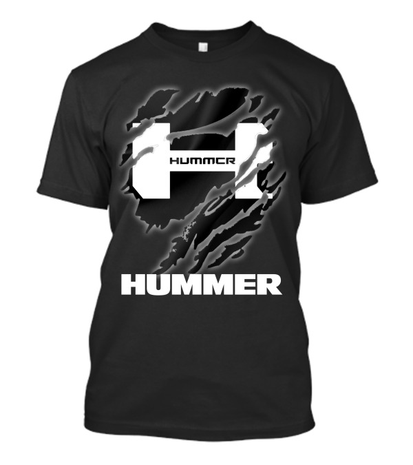 Hummer Logo With Claw Marks Text Overlay T-Shirt