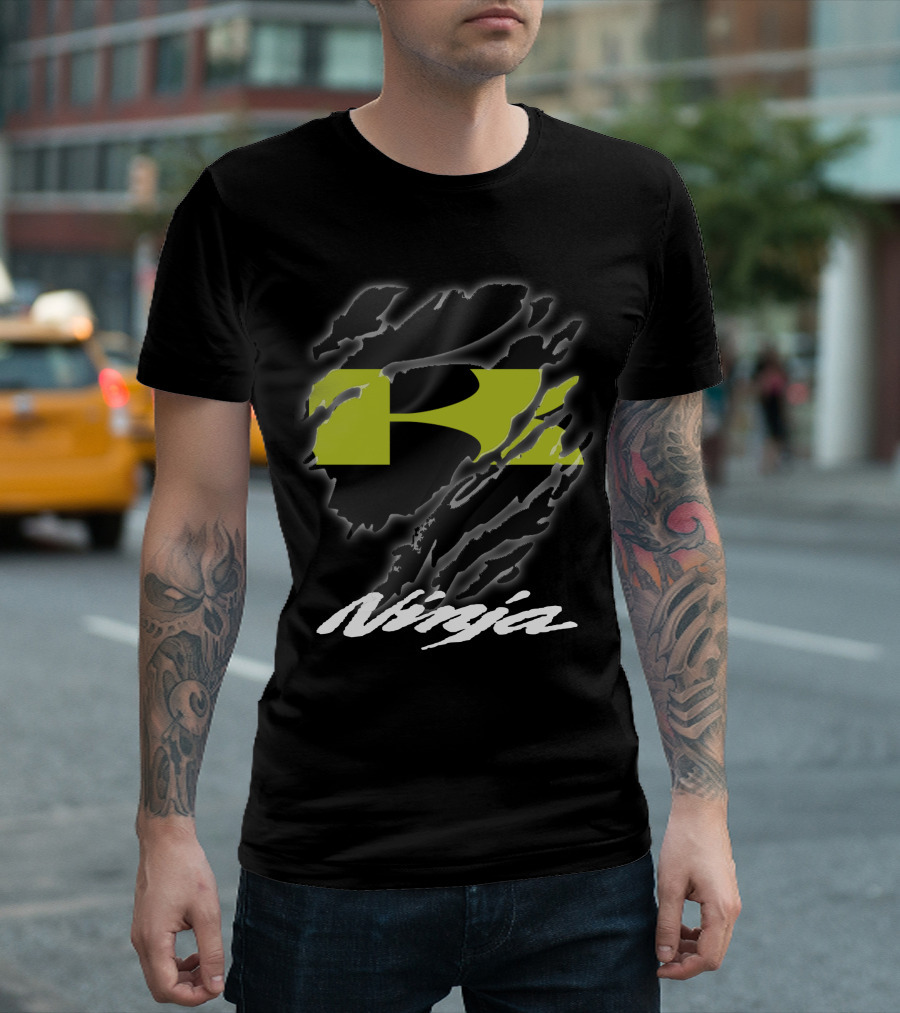 Ninja Kawasaki Iconic R Logo with Dynamic Claw Marks T-Shirt