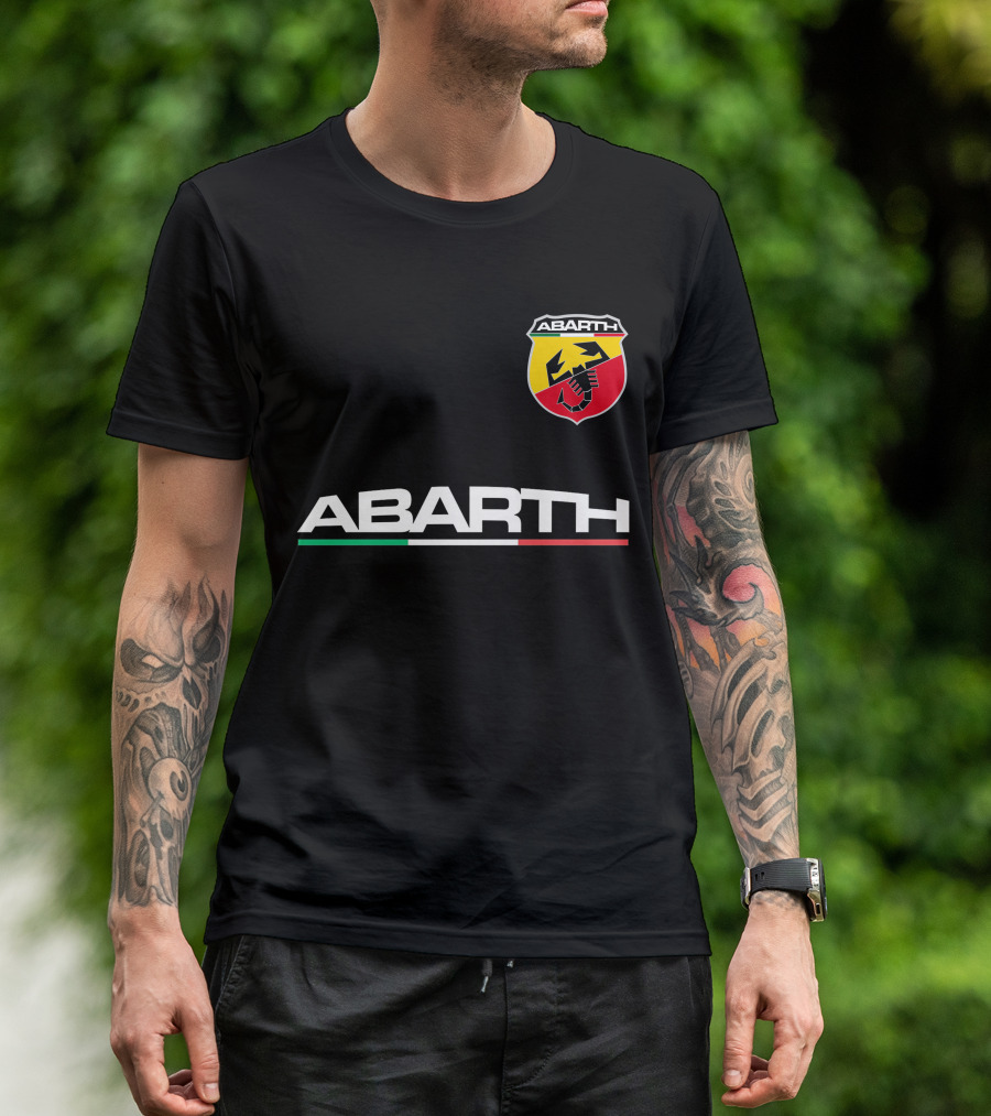 Abarth Scorpion Logo With Italian Flag Trim T-Shirt
