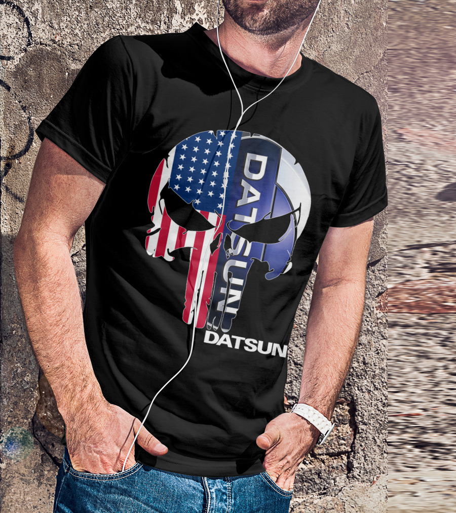 Datsun Punisher Skull American Flag T-Shirt