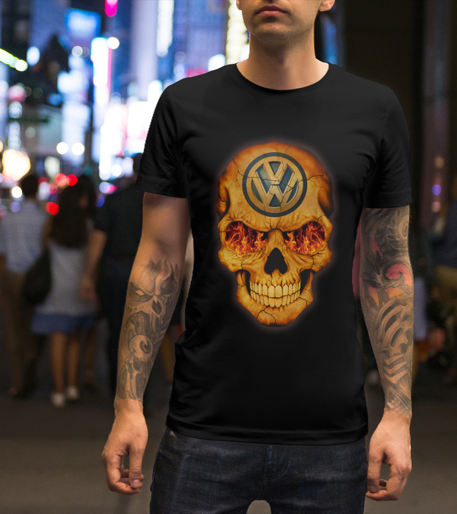 VOLKWAGEN Skull Flaming Eyes T-Shirt