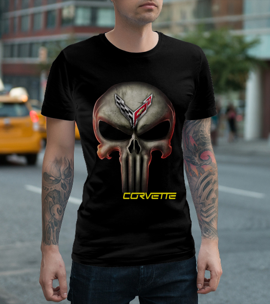Corvette C8 Logo Skull T-Shirt