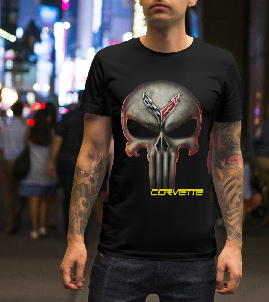 Corvette C8 Logo Skull T-Shirt