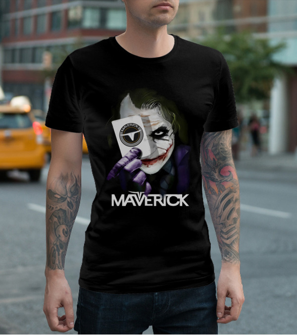 Maverick Card Joker With Iconic Face And Text T-Shirt