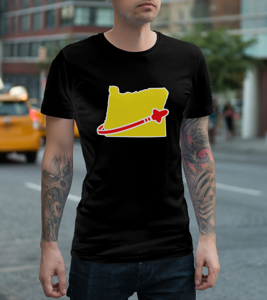 Classic Space Oregon Rocket Icon State Outline T-Shirt
