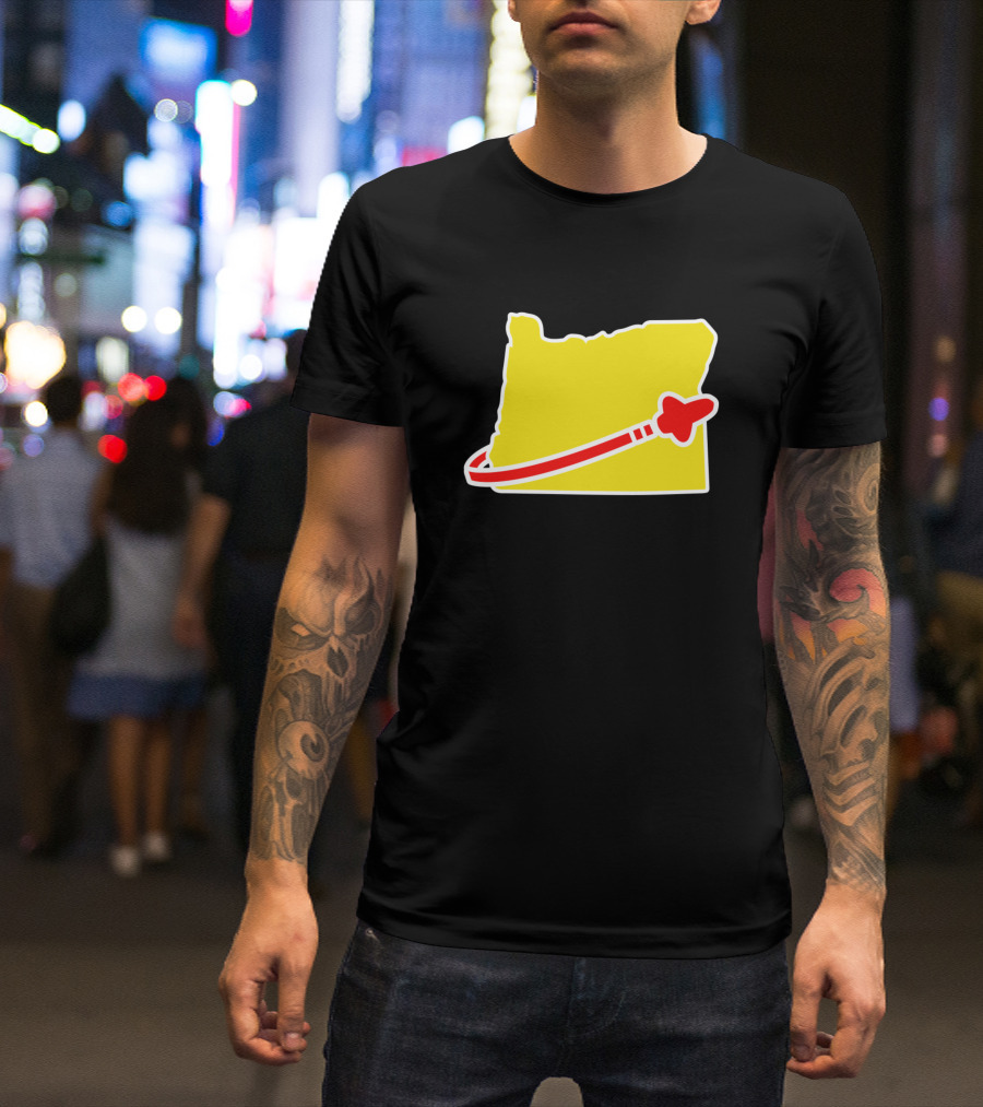 Classic Space Oregon Rocket Icon State Outline T-Shirt