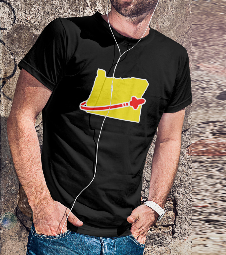 Classic Space Oregon Rocket Icon State Outline T-Shirt