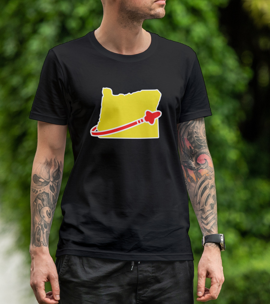 Classic Space Oregon Rocket Icon State Outline T-Shirt