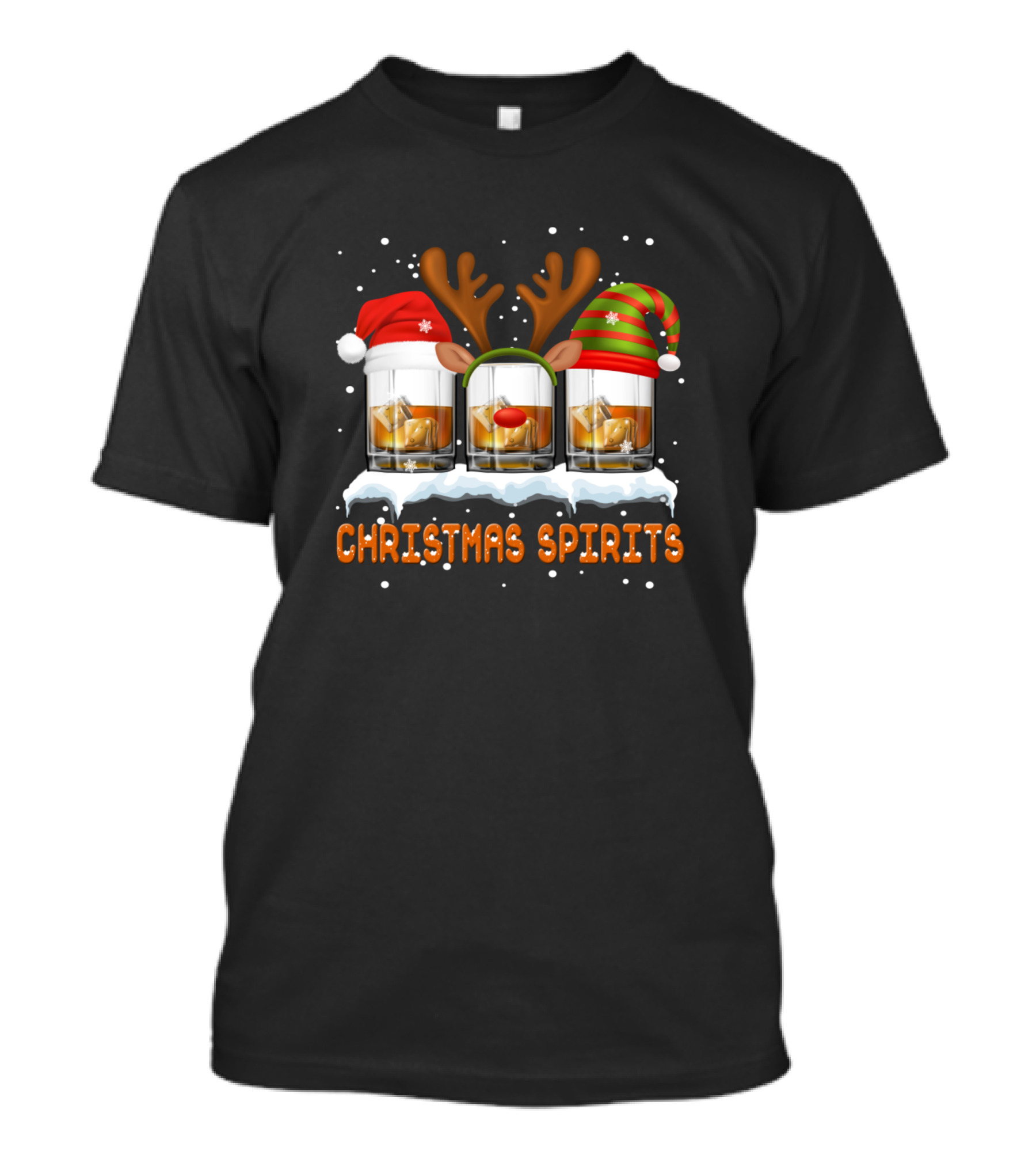 Christmas Spirits Santa Reindeer Beer Holiday Cheer T-Shirt