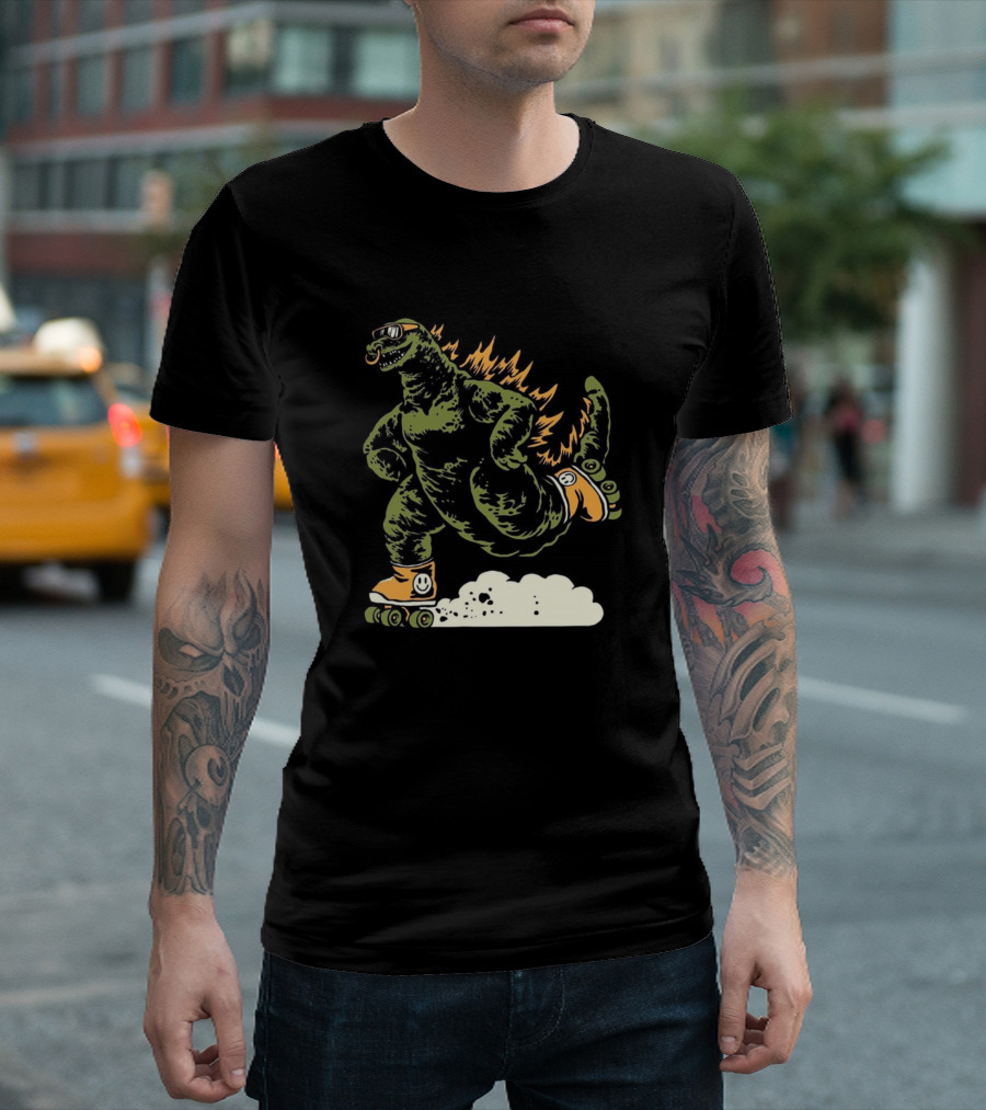 Grab It Fast Dinosaur Roller Skating Fun T-Shirt