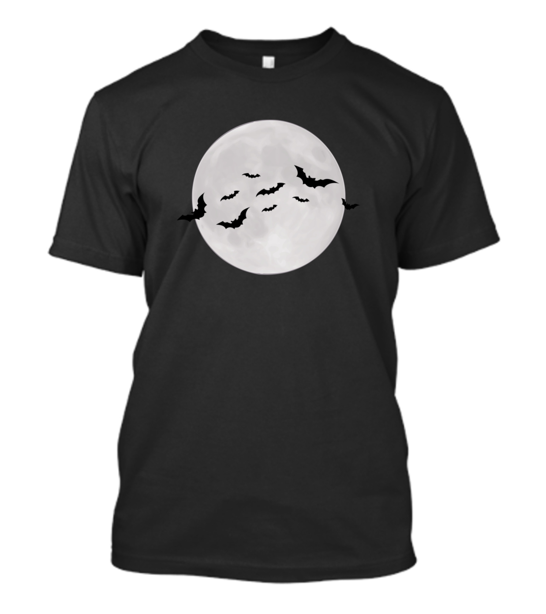 Happy Halloween Moon With Bats In Full Moonlight T-Shirt