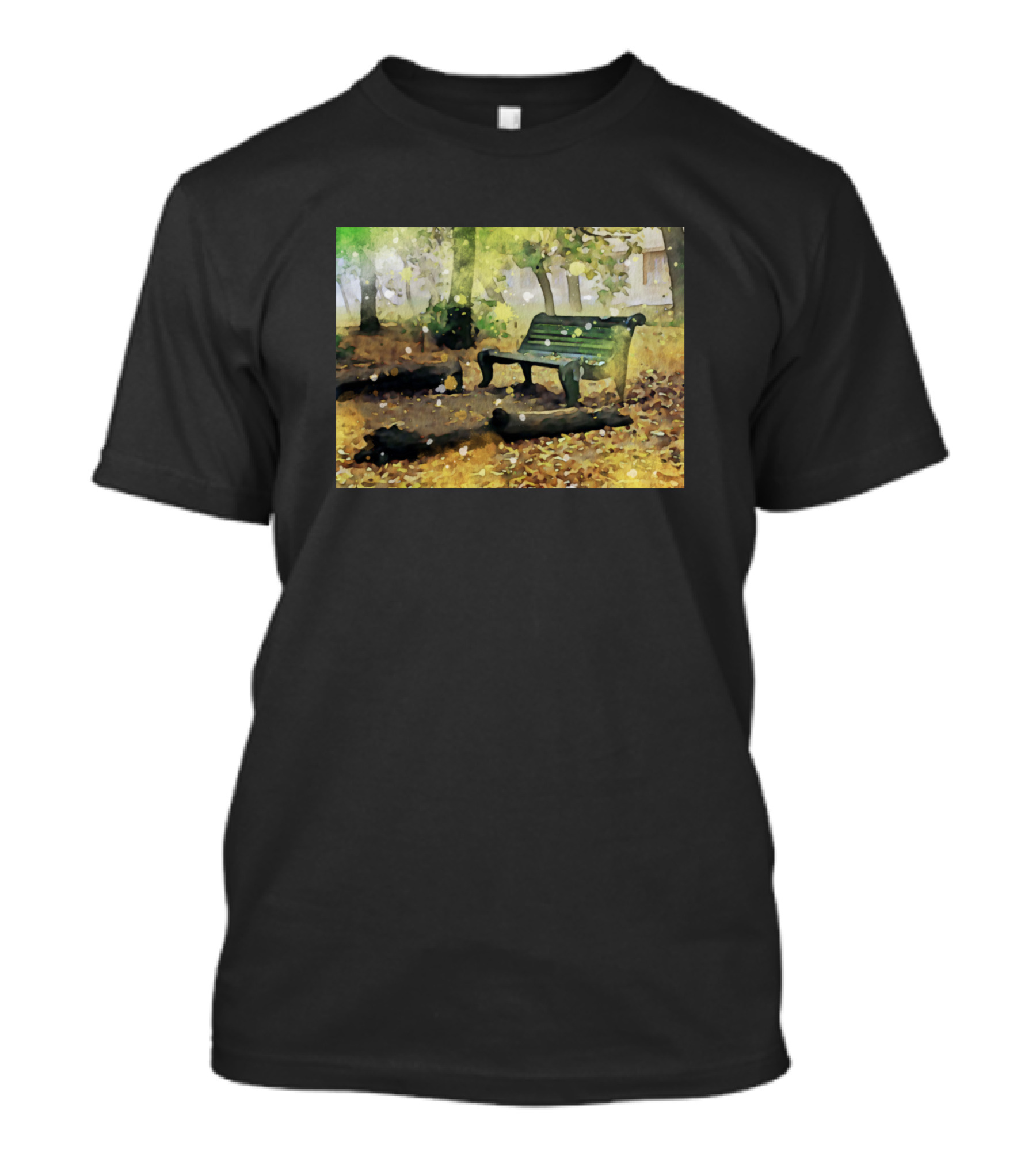 Autumn Park Bench In Its Fall Season T-Shirt