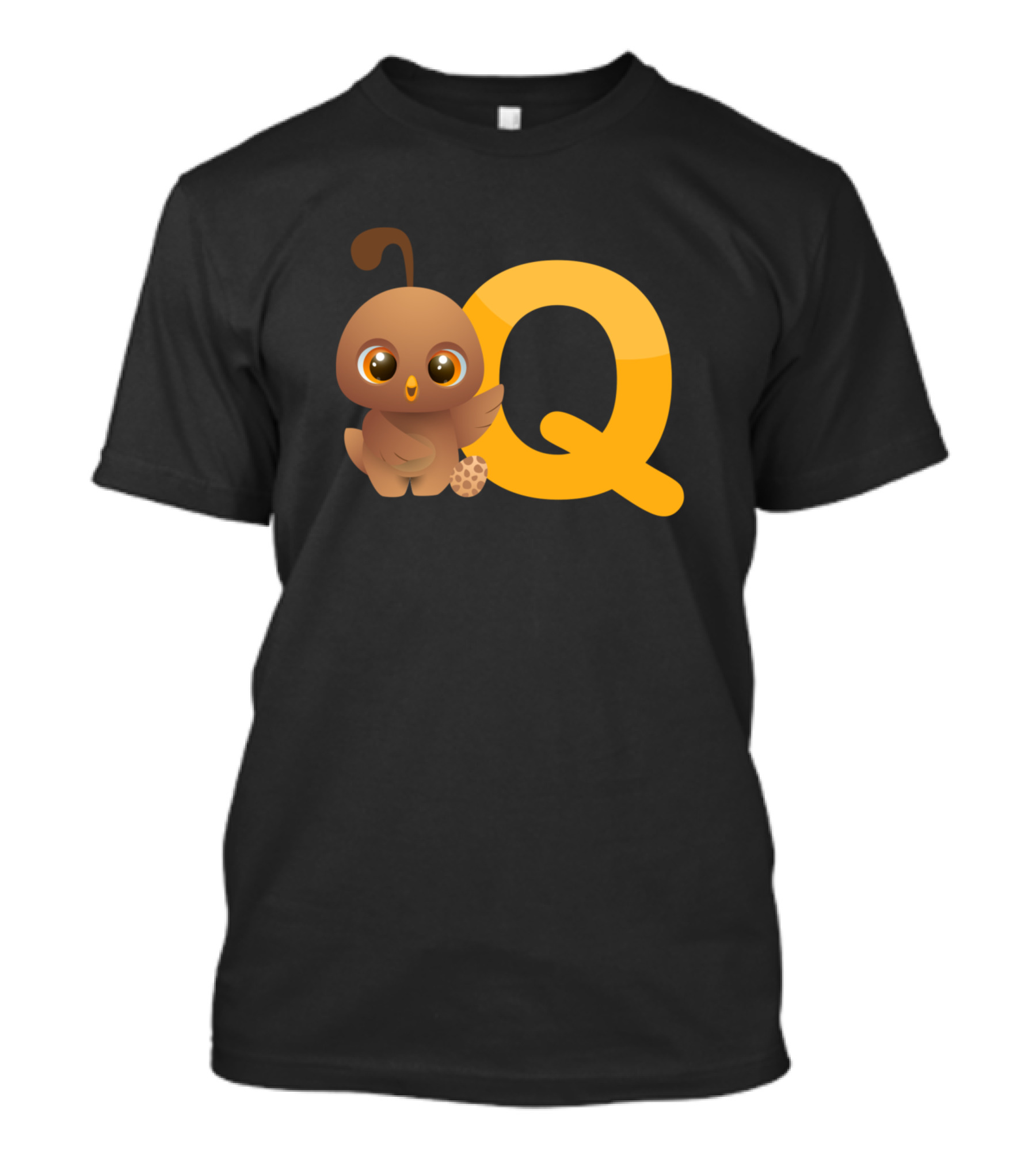 Letter Q Cute Brown Animal Alphabet T-Shirt