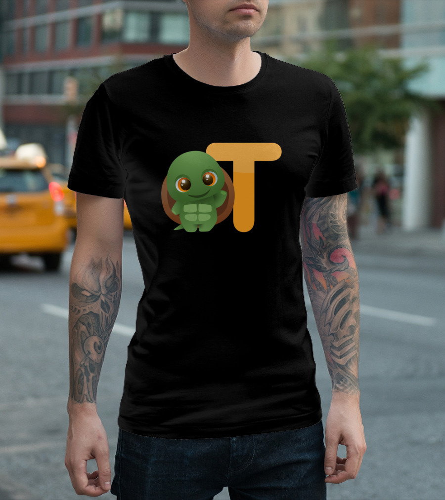 Turtle T Letter Animal Alphabet T-Shirt