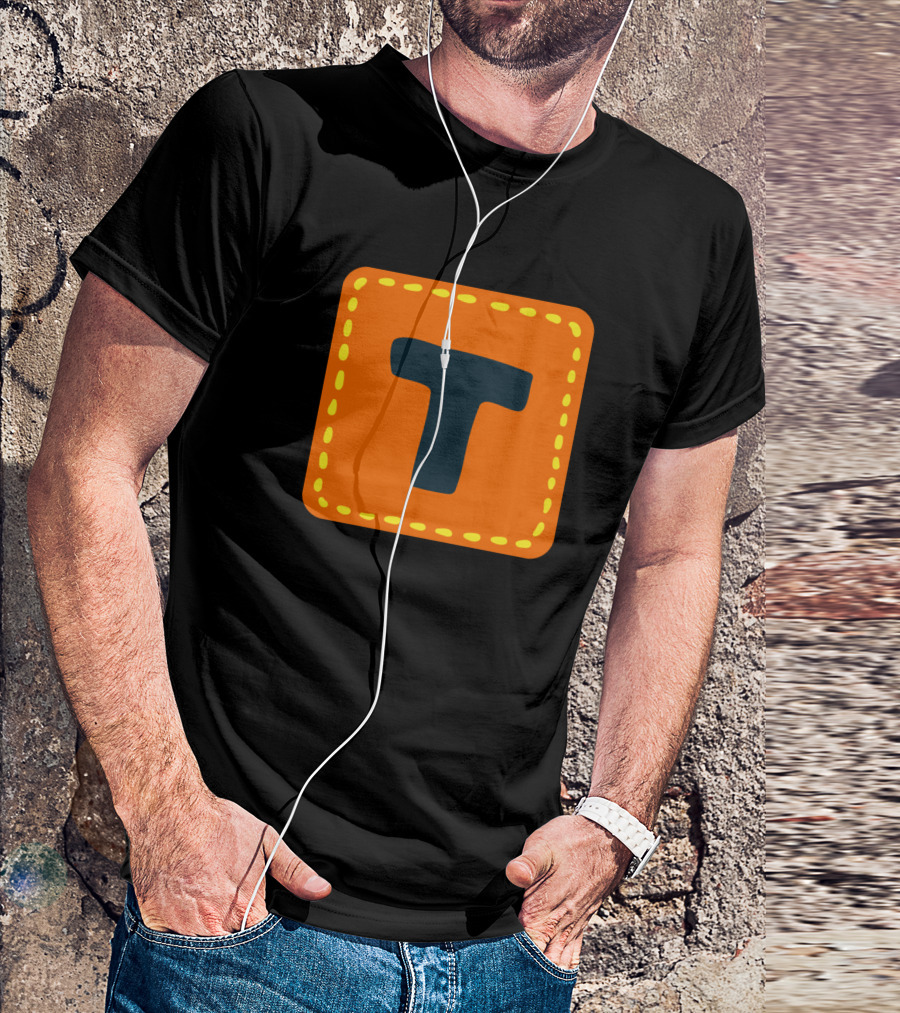 Colorful Square T Alphabet Letter T-Shirt