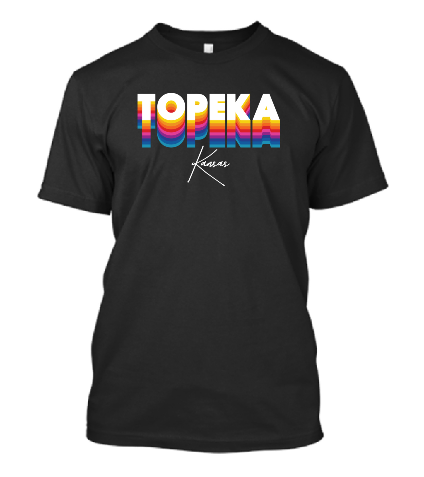 Topeka Kansas Retro Vintage 70s Style Reflection T-Shirt