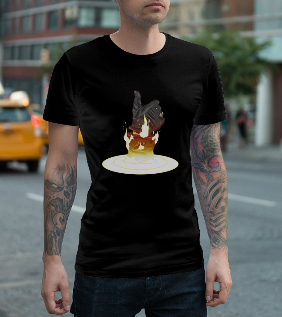 Uncle Bob Likes This Flaming Black Glove Gesture T-Shirt