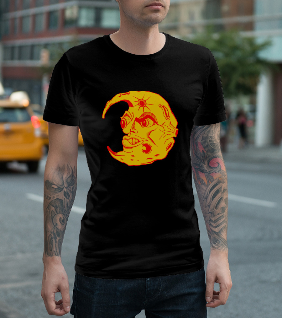 Yellow Moon Face With Expressions T-Shirt