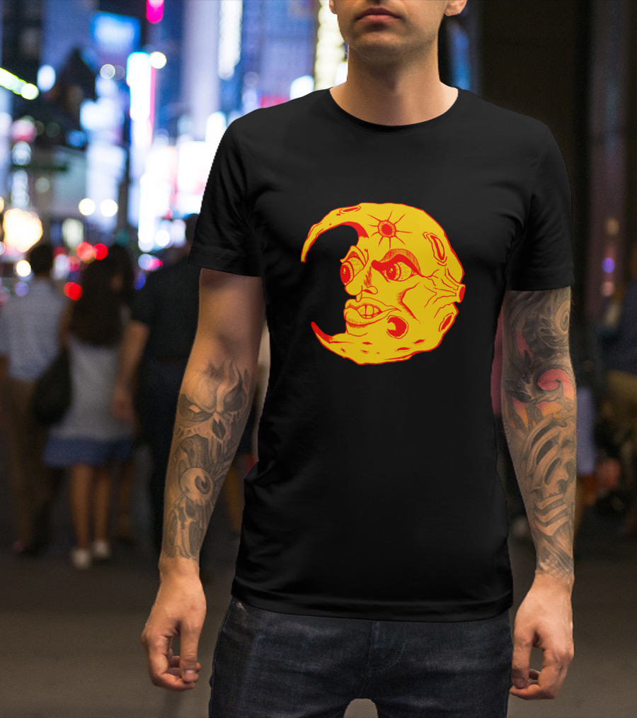Yellow Moon Face With Expressions T-Shirt