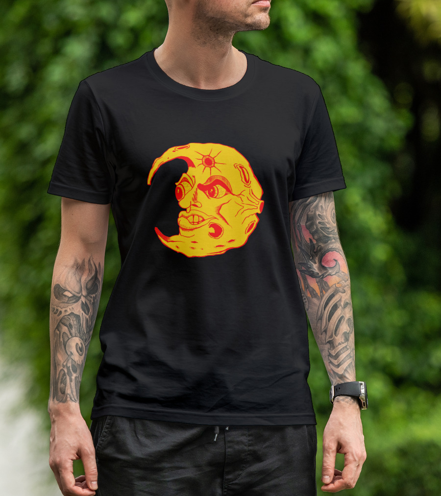 Yellow Moon Face With Expressions T-Shirt