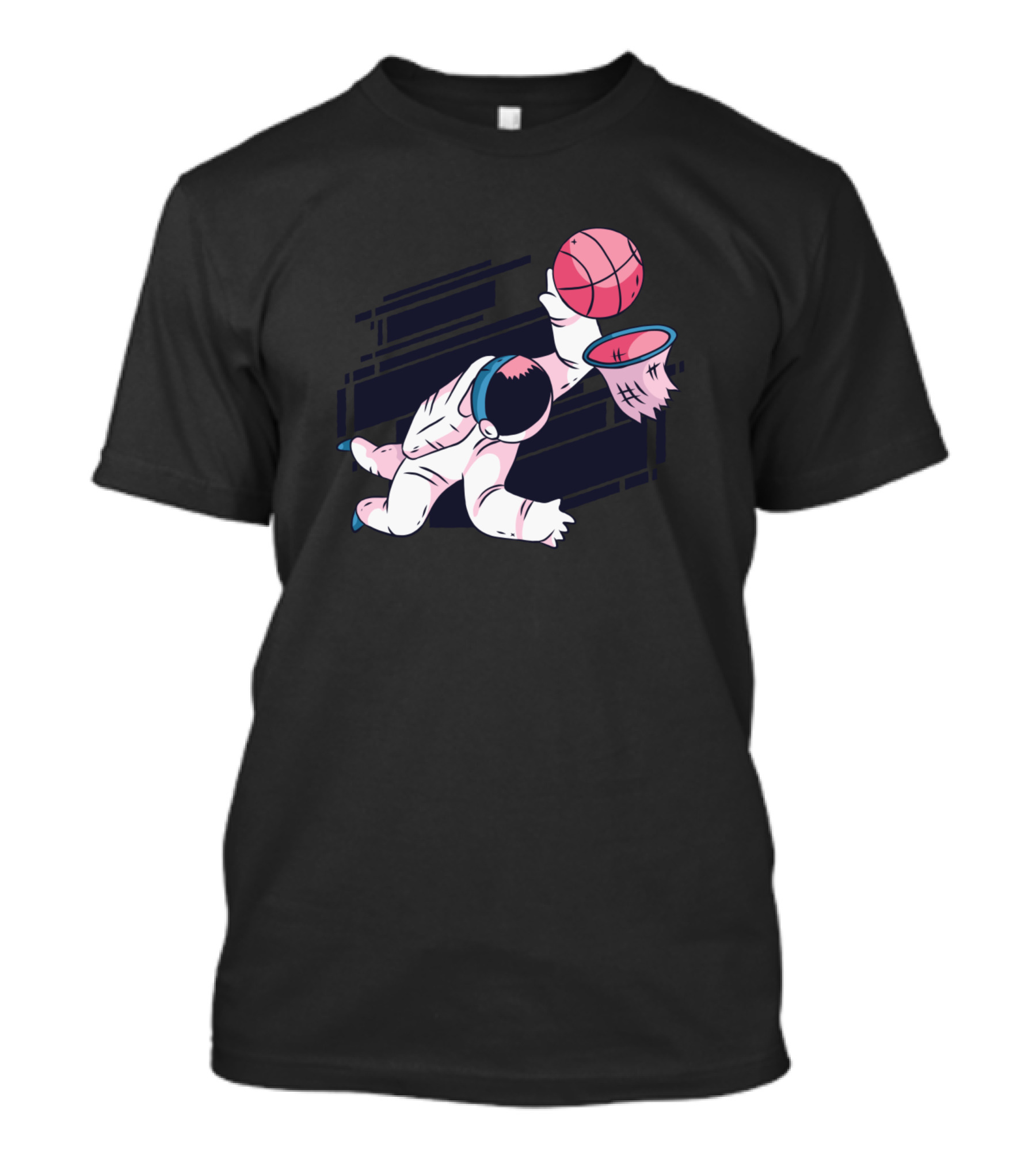 Astronaut Slam Dunk Basketball Space Adventure T-Shirt