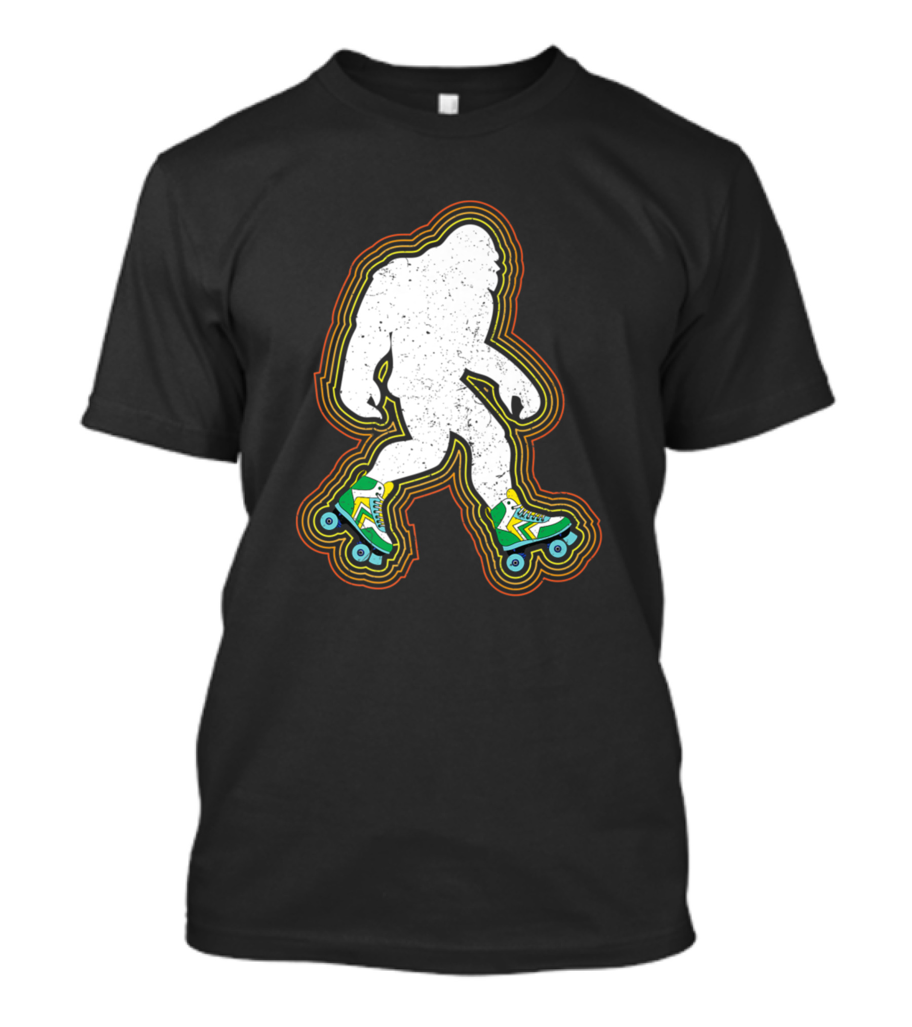 Bigfoot Sasquatch Skates Vintage Retro Style Rollerskate T-Shirt