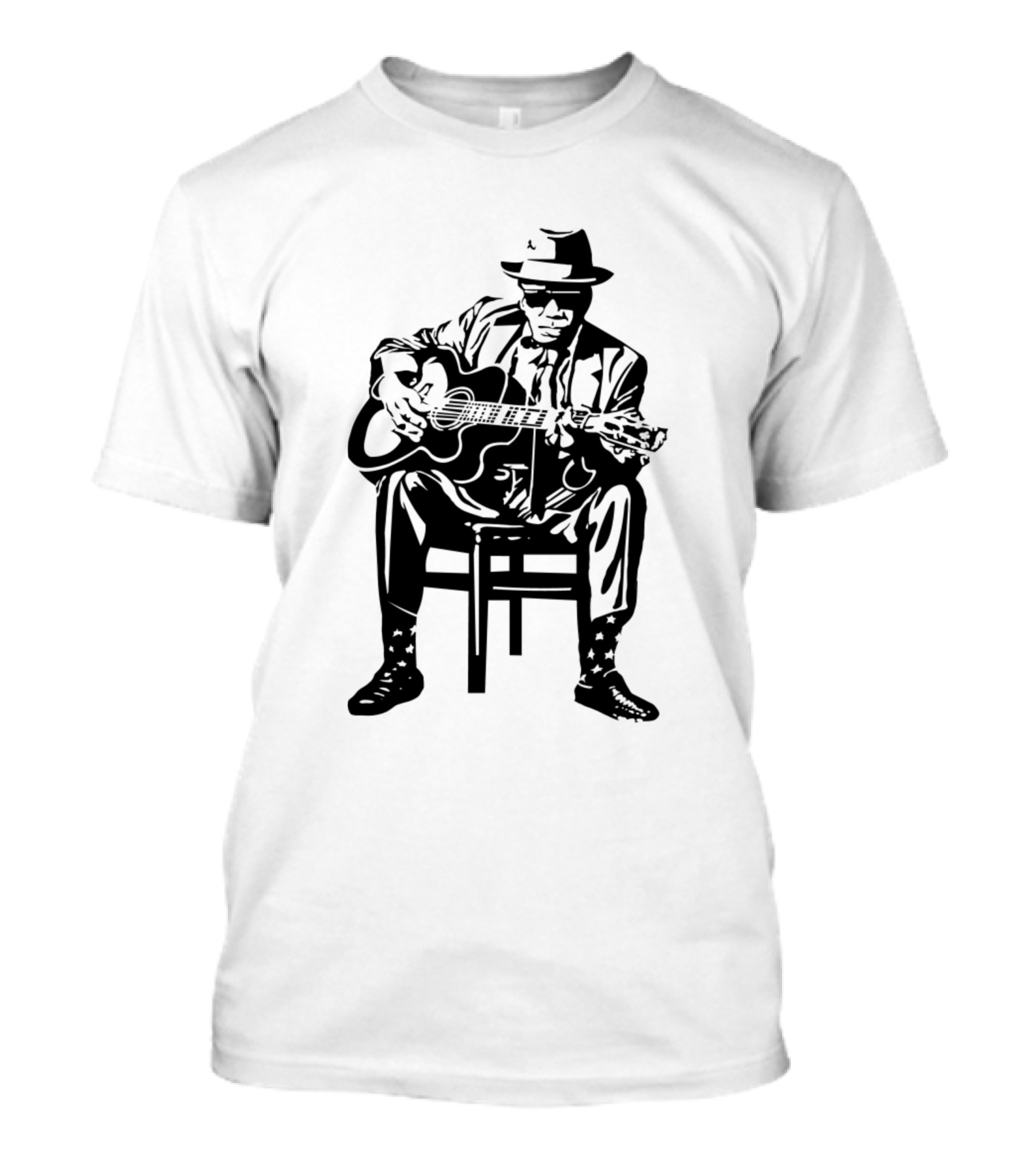 Blues Singer Guitar Silhouette Iconic T-Shirt