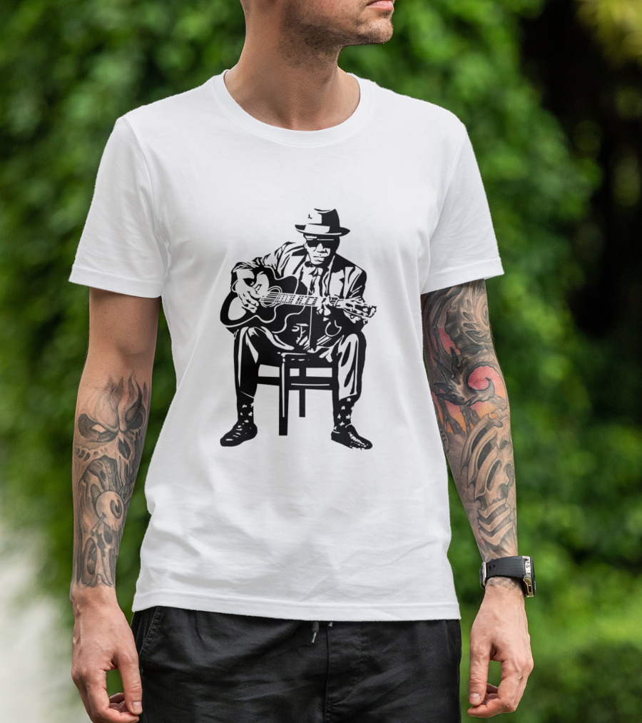 Blues Singer Guitar Silhouette Iconic T-Shirt