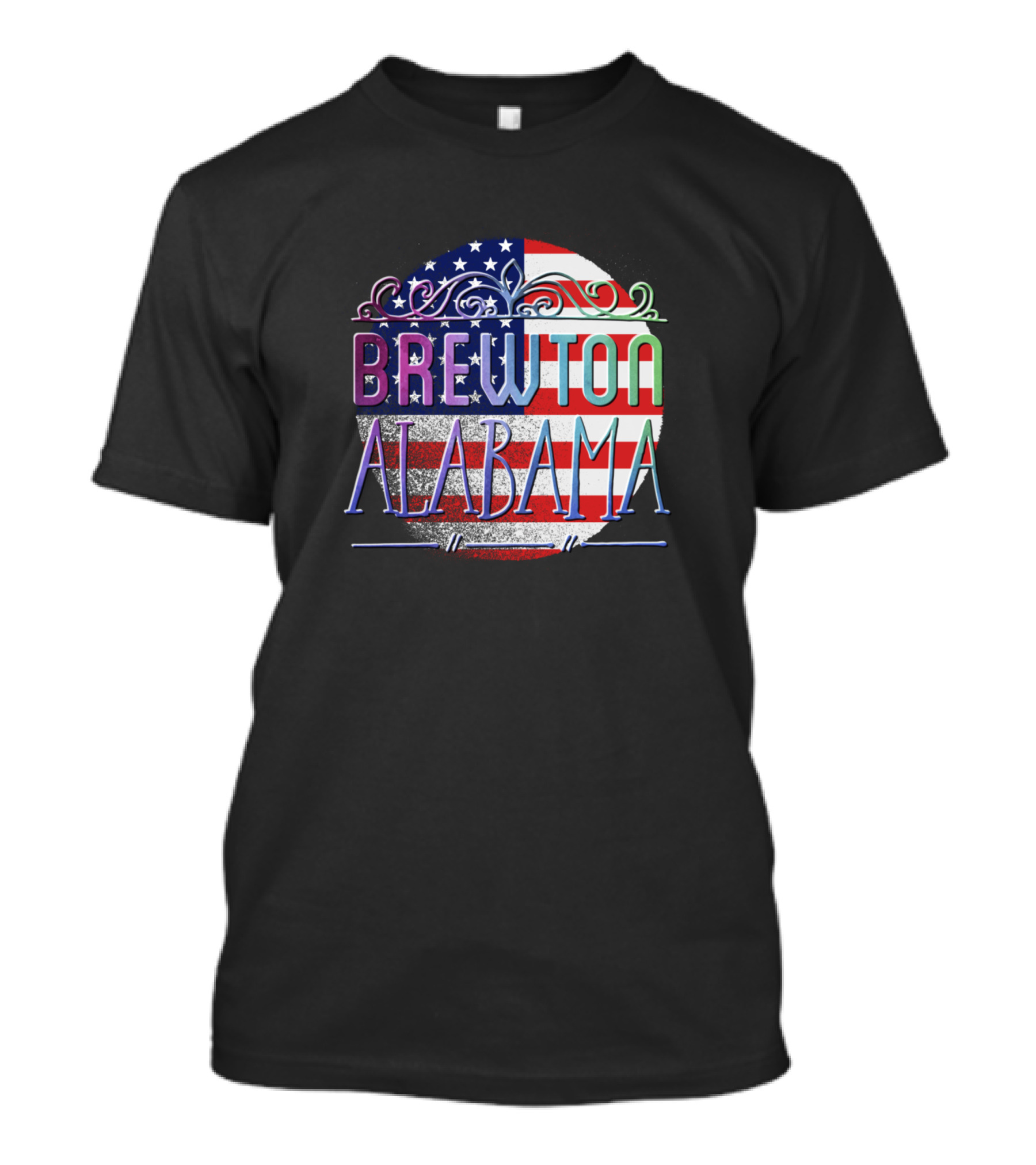 Brewton Alabama American Flag Circle T-Shirt