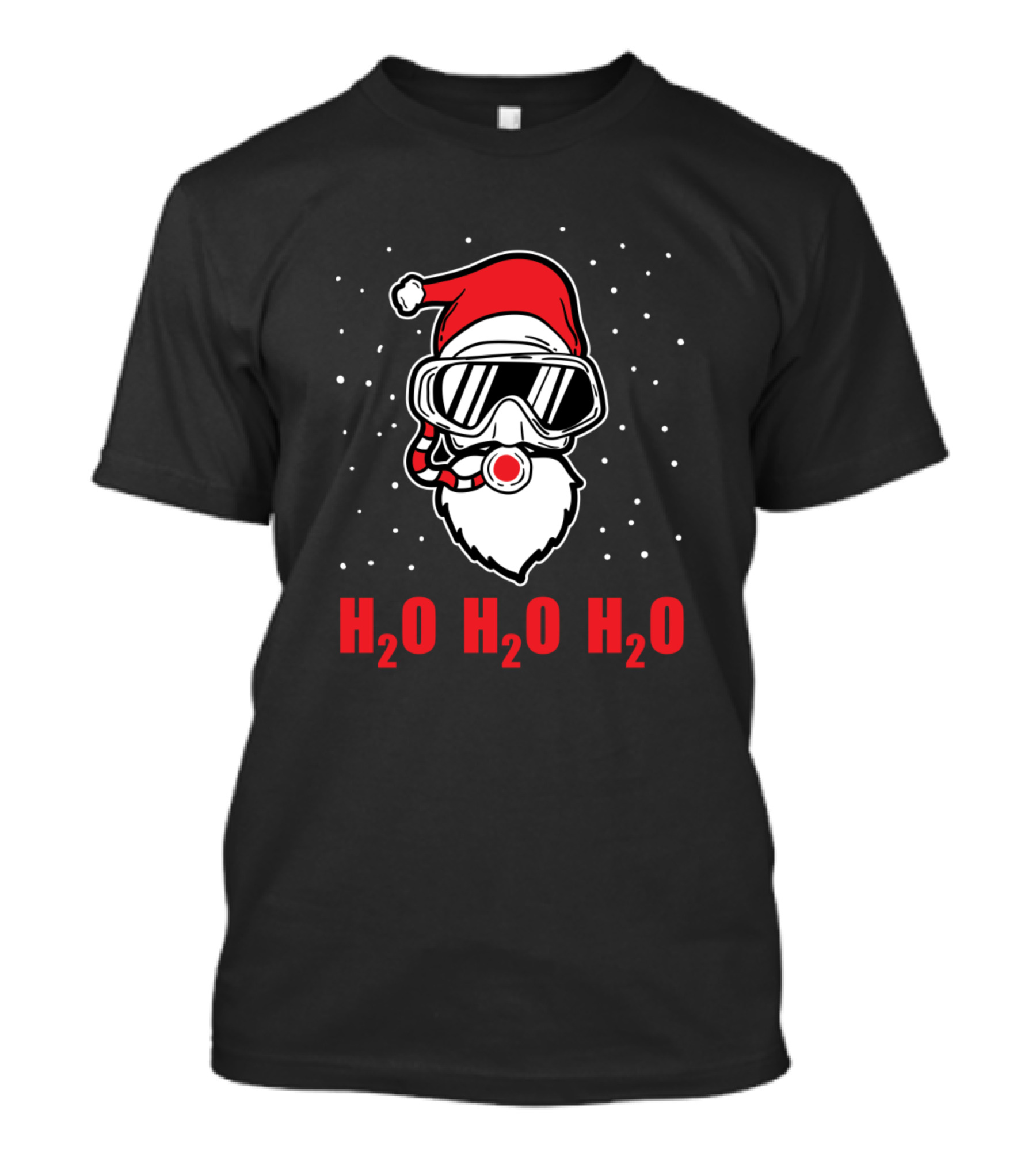 H2O H2O H2O Chemist Santa Claus Christmas Dive T-Shirt