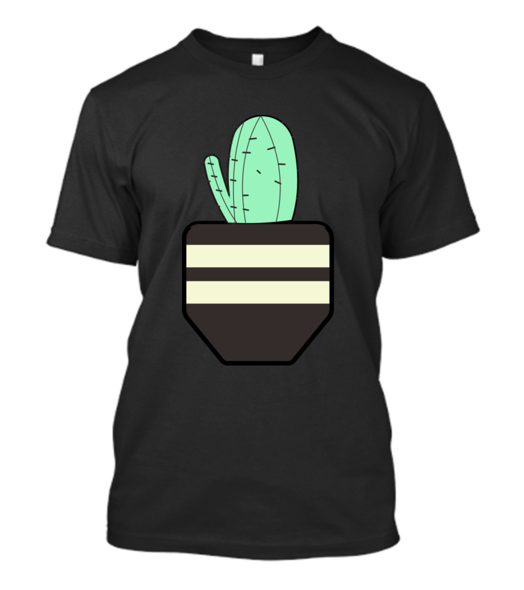 Cactus In Striped Planter T-Shirt