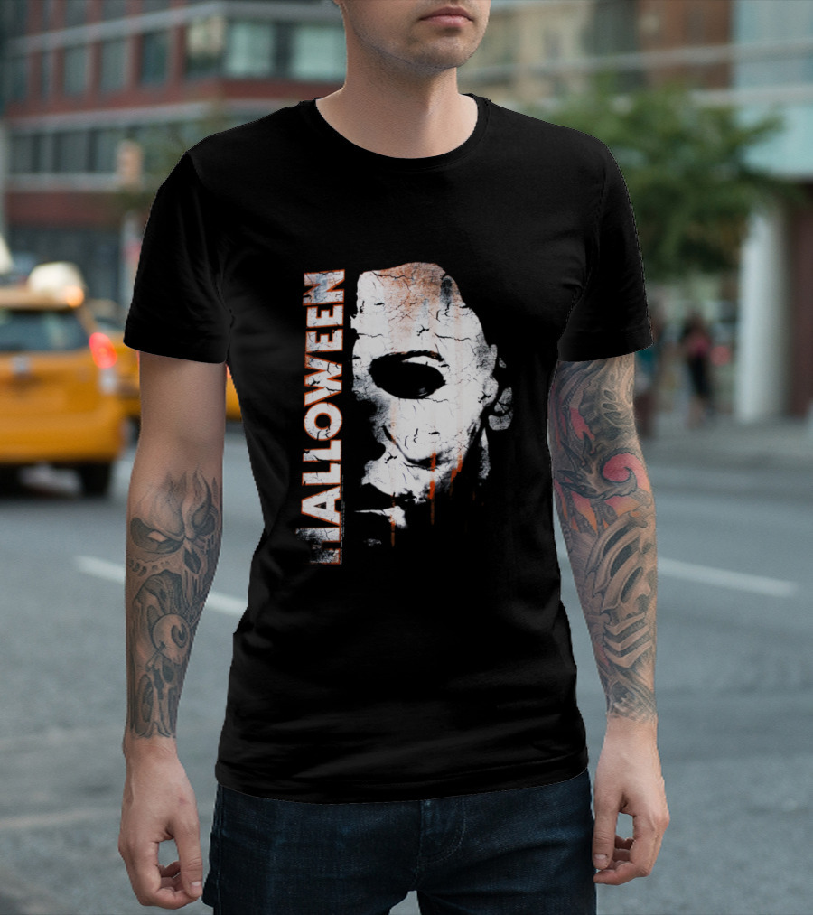 Halloween Face Mask Horror Drip T-Shirt
