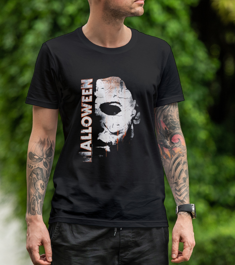 Halloween Face Mask Horror Drip T-Shirt