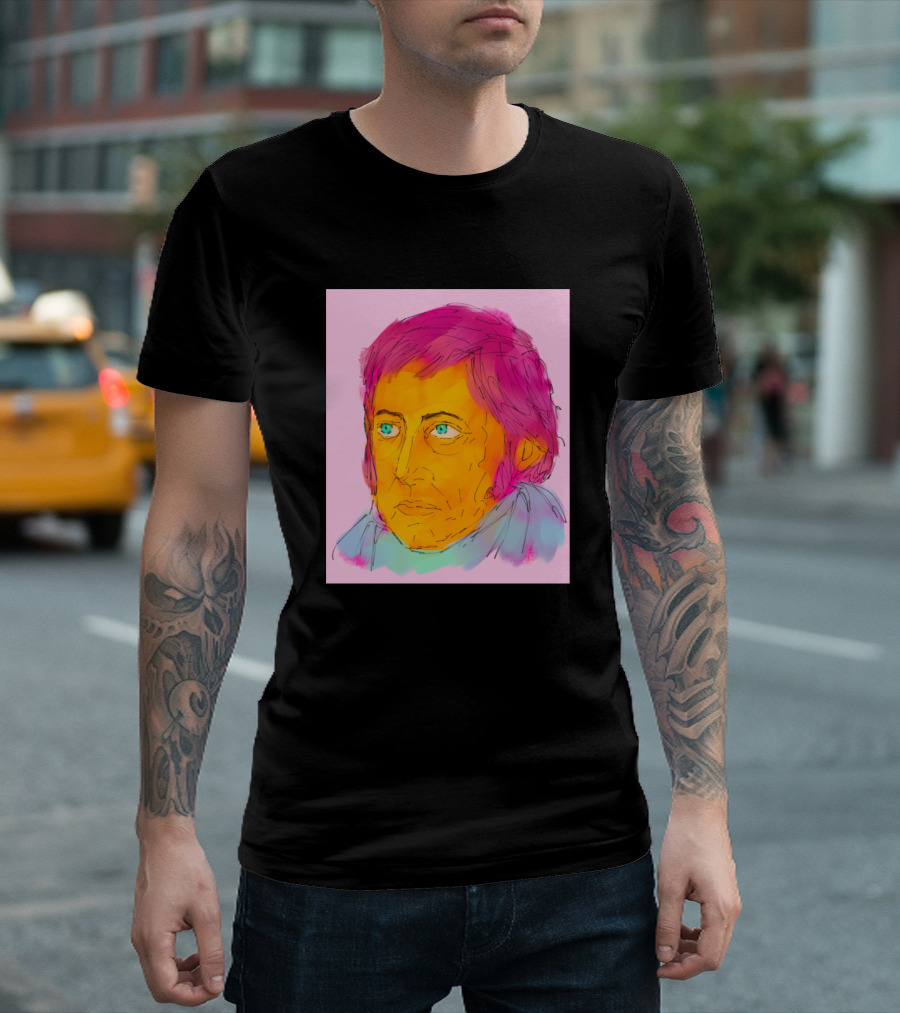 Hegel Vibrant Colorful Portrait in Modern T-Shirt