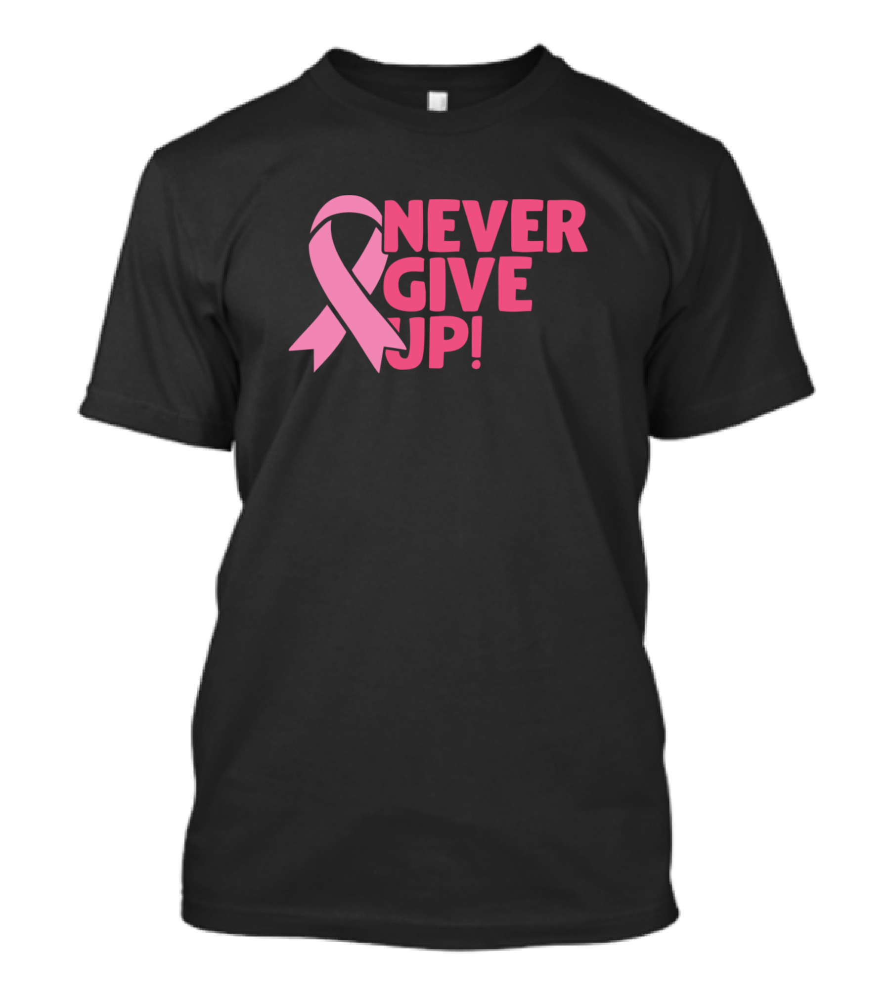 Never Give Up Pink Ribbon Breast Cancer Awareness T-Shirt