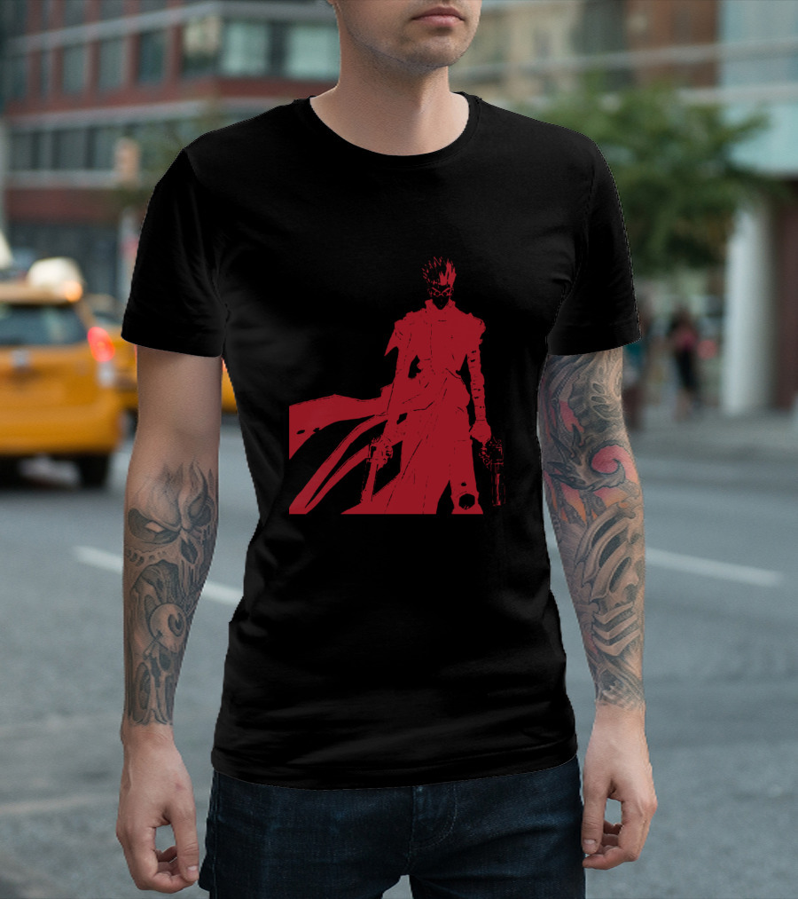 Vash The Stampede Red Silhouette Trigun Anime T-Shirt
