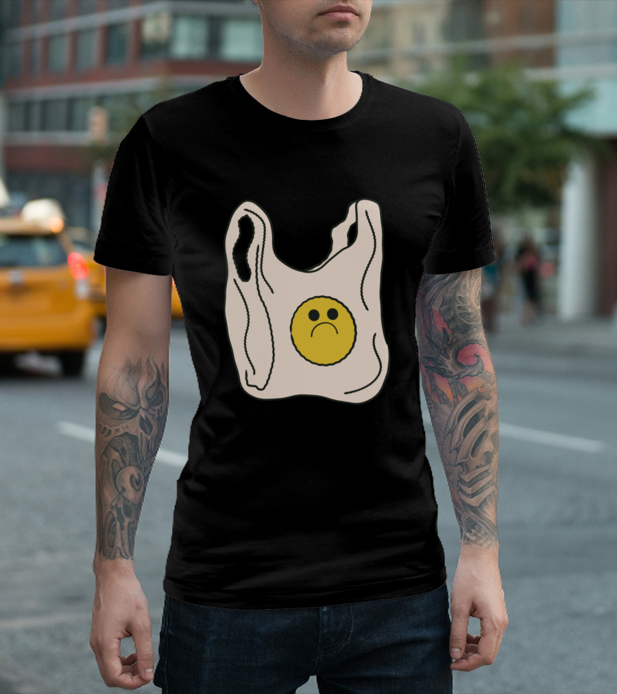 Plastic Is Naughty Sad Face Bag T-Shirt