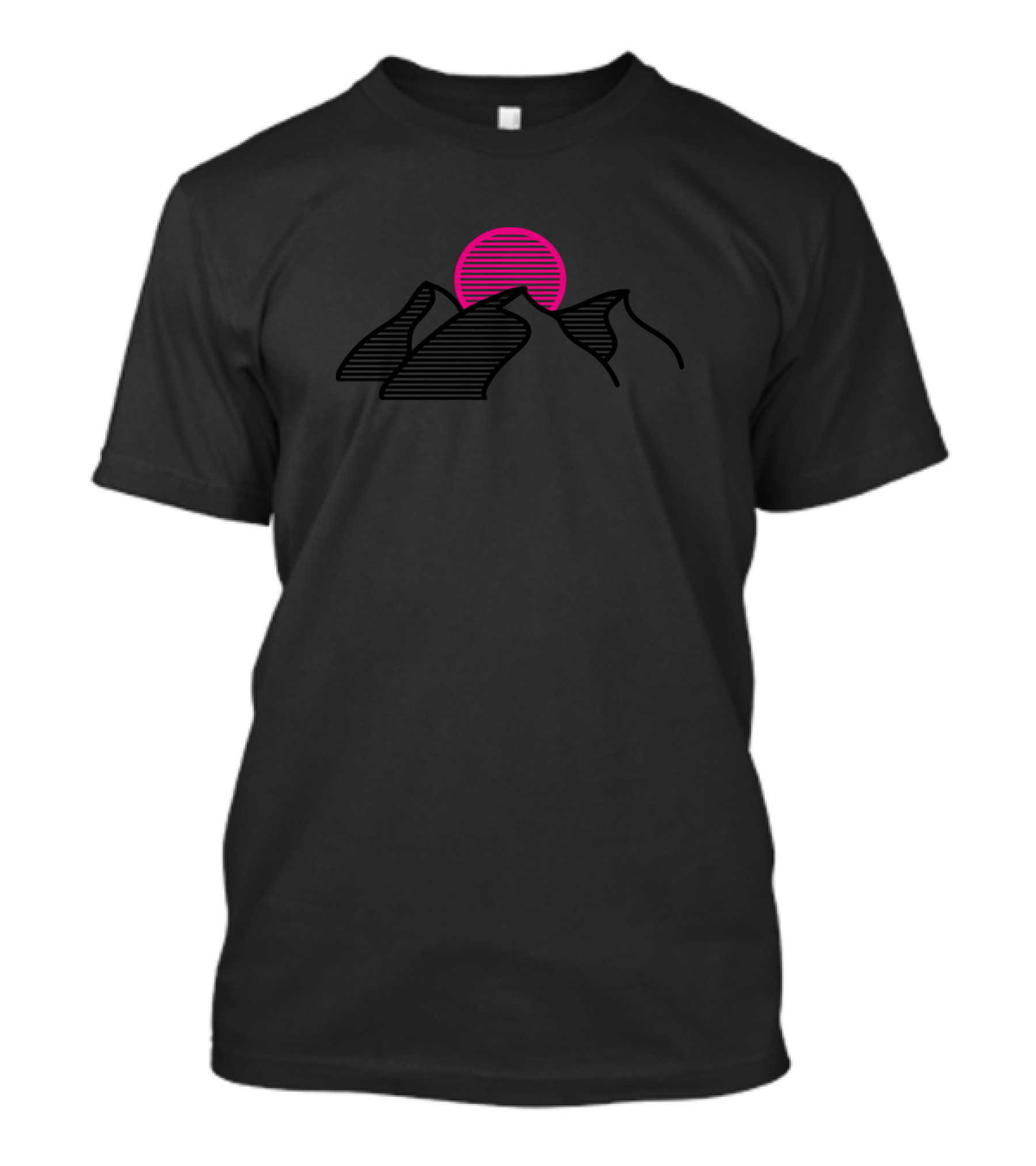 Sunset Dunes Pink Moon Over Black Mountains T-Shirt