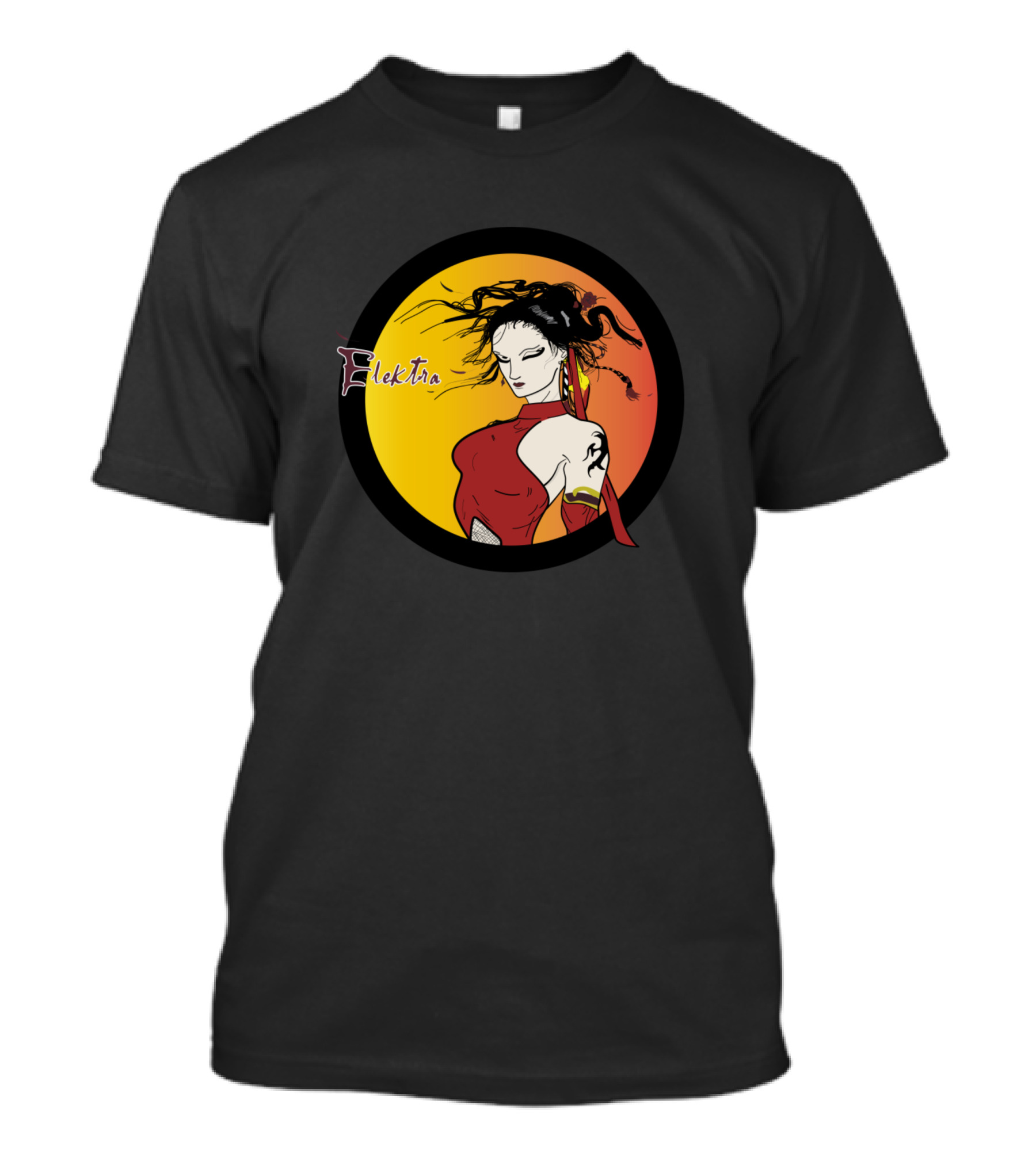 Elektra Superheroine Red Outfit Ninja T-Shirt
