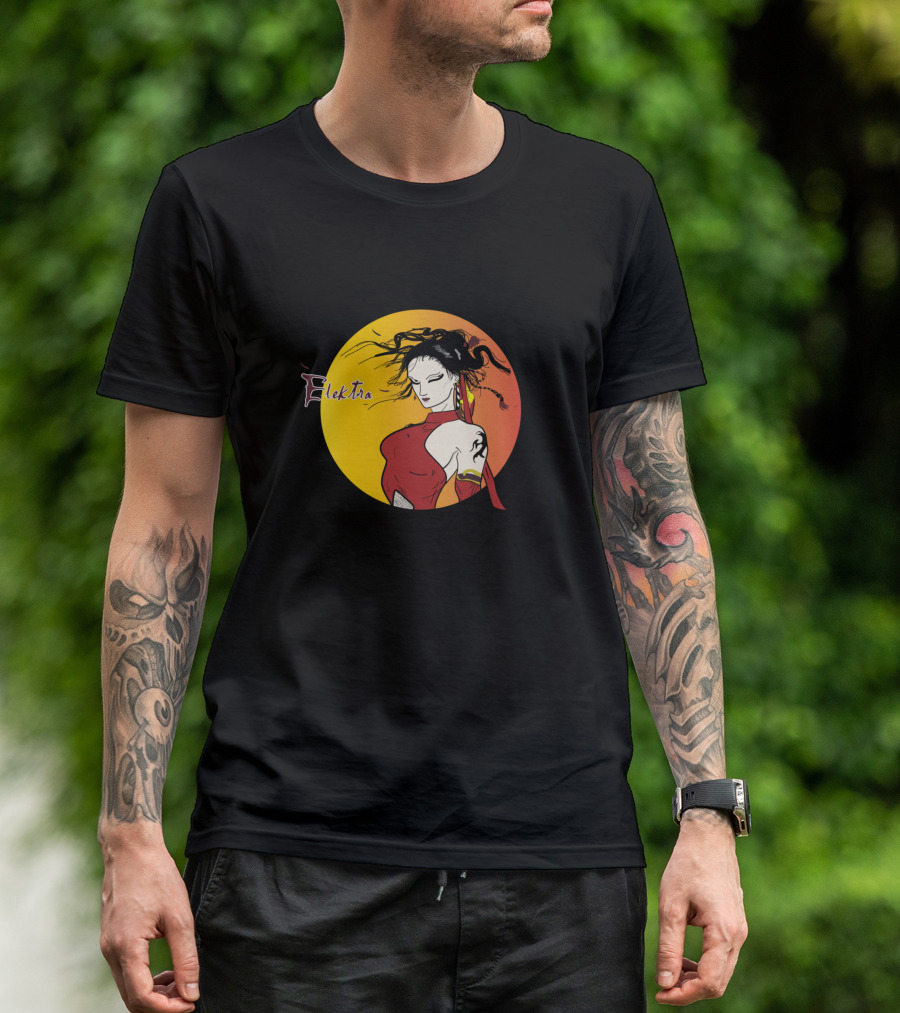 Elektra Superheroine Red Outfit Ninja T-Shirt