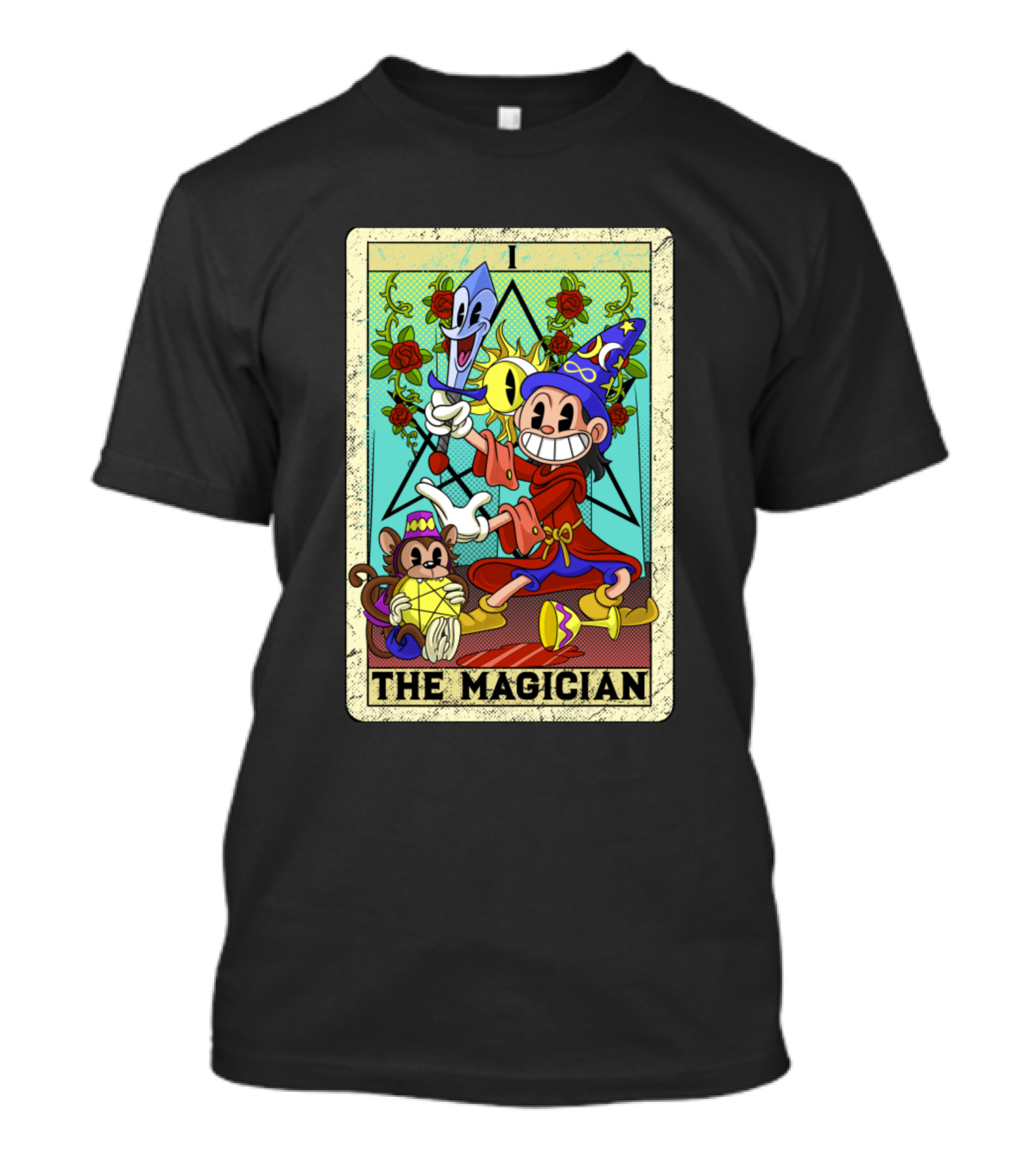 The Magician Tarot Card Old Timey Fleischer Cartoon T-Shirt