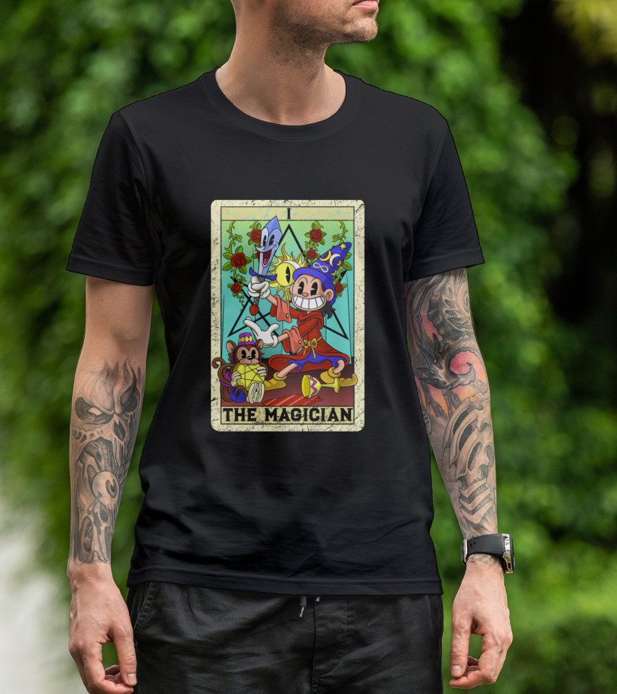 The Magician Tarot Card Old Timey Fleischer Cartoon T-Shirt